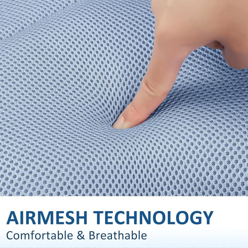 LuxStep Bath Pillow-Bathtub Pillow with Air Mesh Fabric & 6 Non-Slip Suction Cups, Bath Pillows for Tub Head, Neck and Back Support, Bath Accessories Spa Gifts, 17 * 17in, Blue - Image 5